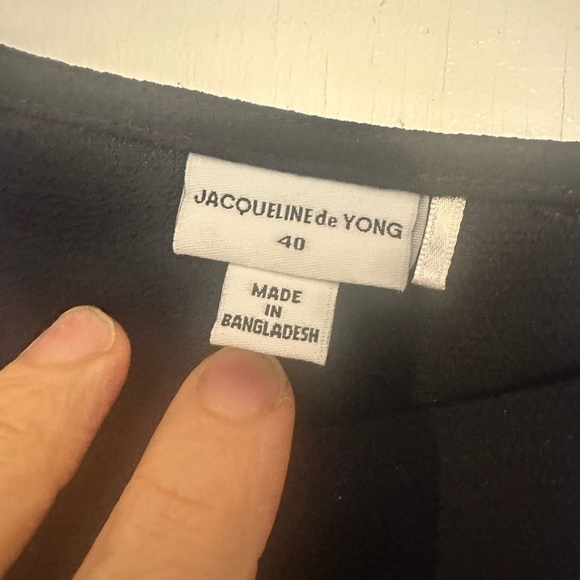 Jacqueline de Yong Navy Ruffle Hem Dress - Size 40 - Picture 2 of 5